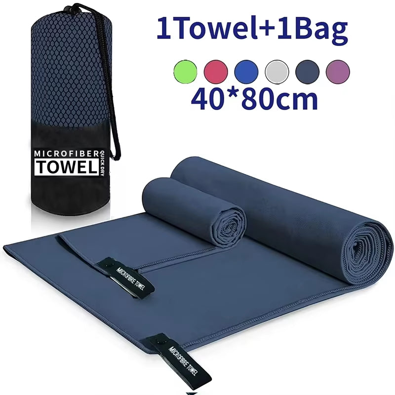 Quick-Drying Sports Towel - 40x80 cm - Available in Blue, Grey, Green, and Orange for Swimming, Gym, Fitness, Camping, Running, and Beach Use