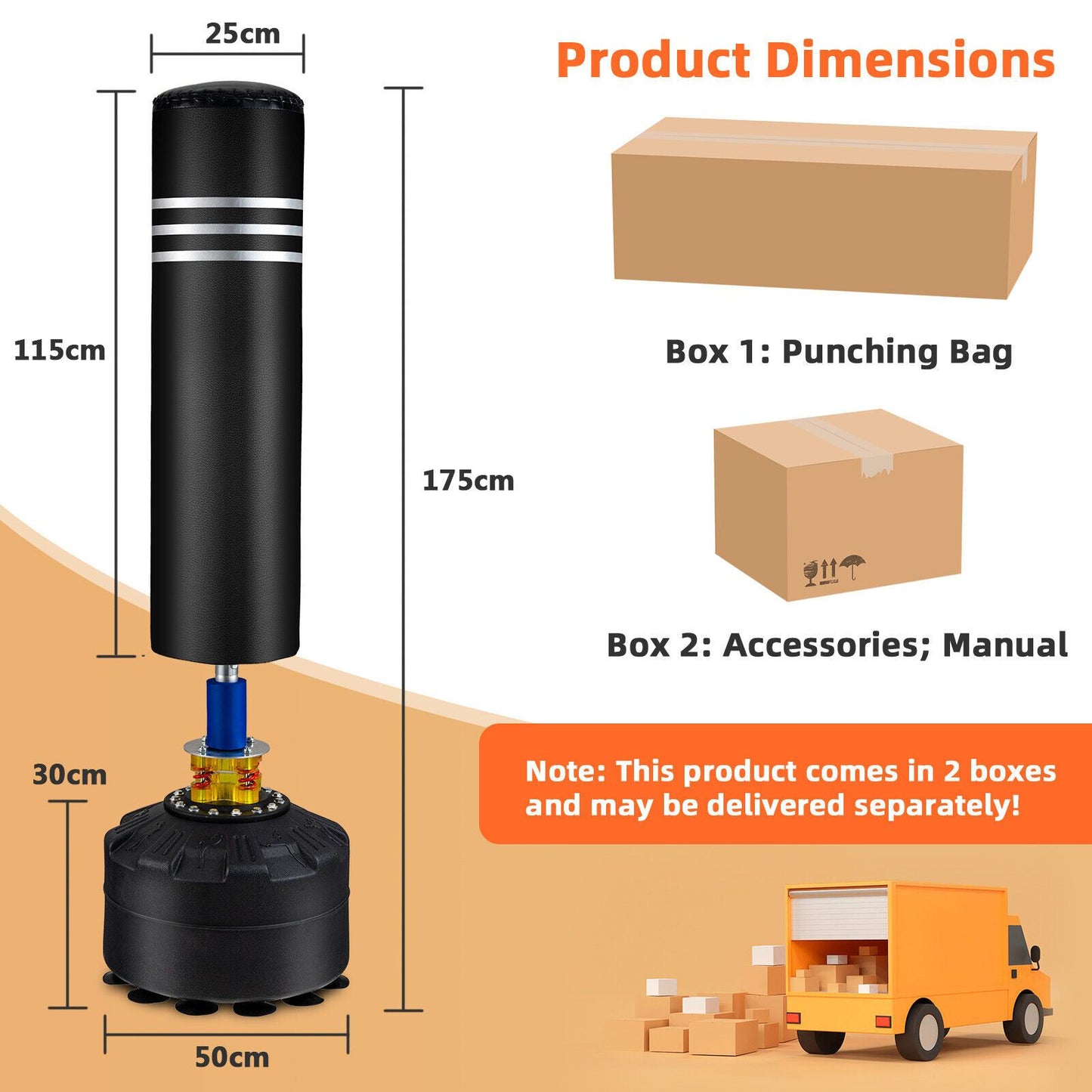 175Cm Freestanding Kickboxing Bag