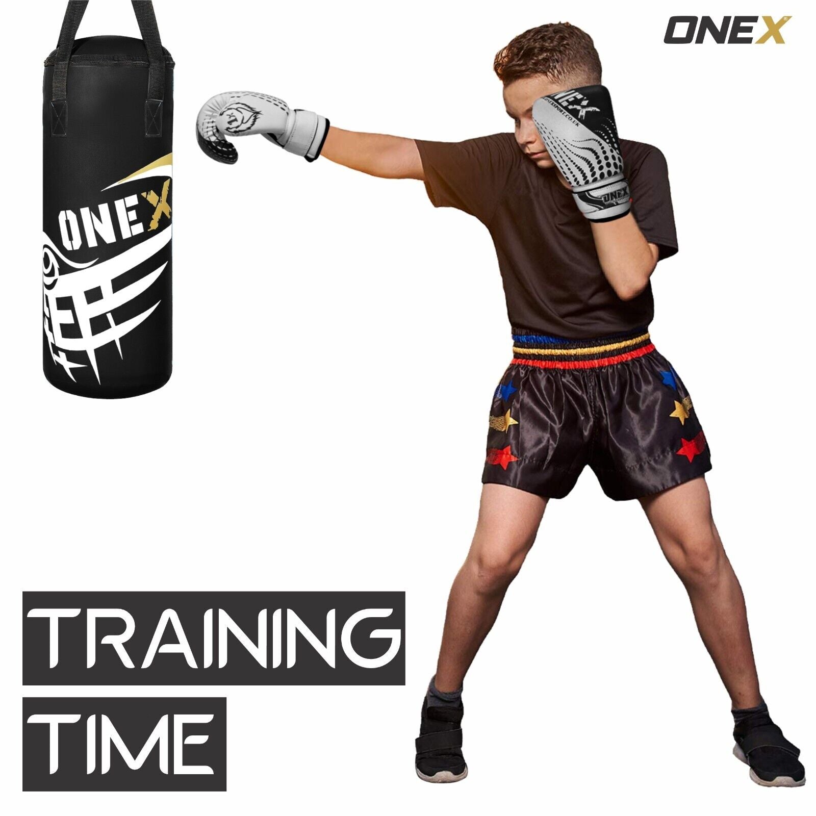 2FT Junior Kids Punch Bag Set with Boxing Gloves for MMA and Kickboxing Training