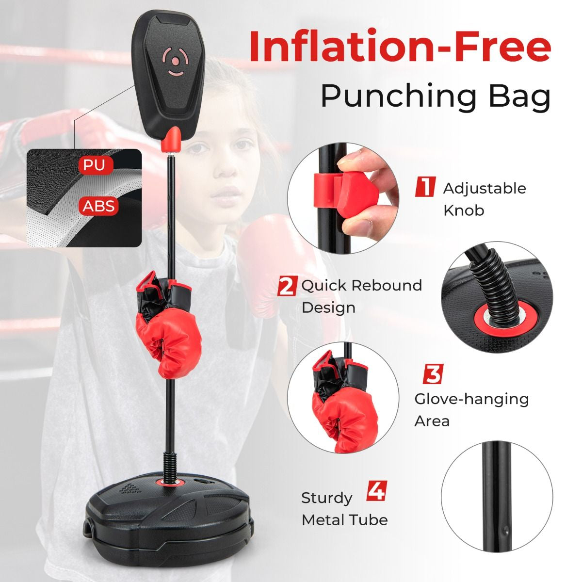 Inflation-Free Boxing Set with Punching Bag Boxing Gloves