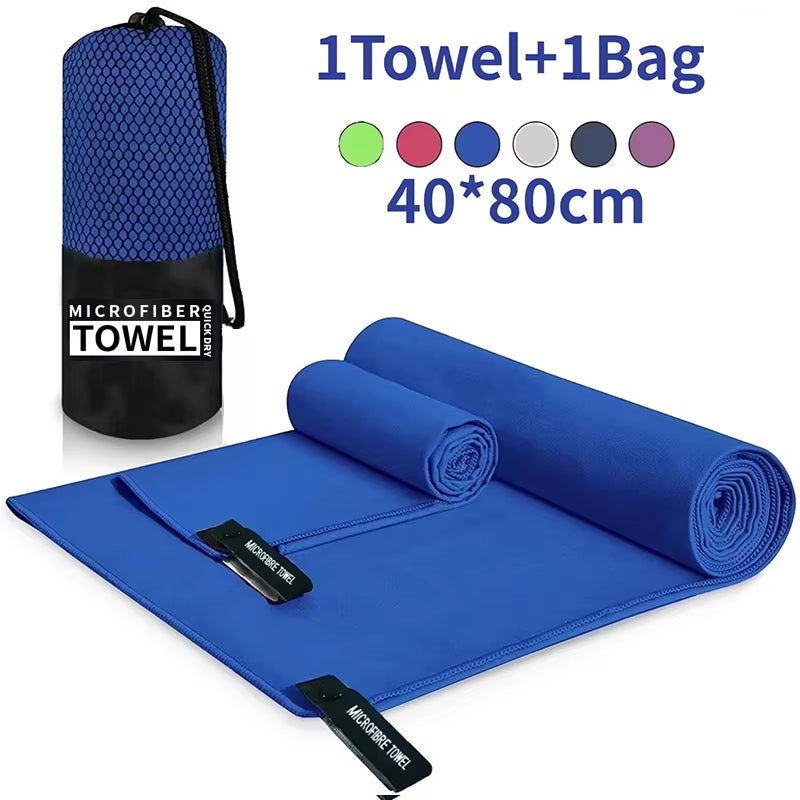 Quick-Drying Sports Towel - 40x80 cm - Available in Blue, Grey, Green, and Orange for Swimming, Gym, Fitness, Camping, Running, and Beach Use