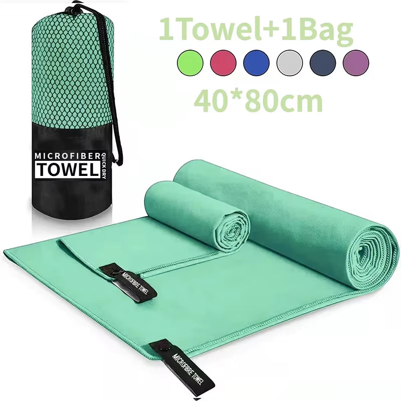 Quick-Drying Sports Towel - 40x80 cm - Available in Blue, Grey, Green, and Orange for Swimming, Gym, Fitness, Camping, Running, and Beach Use