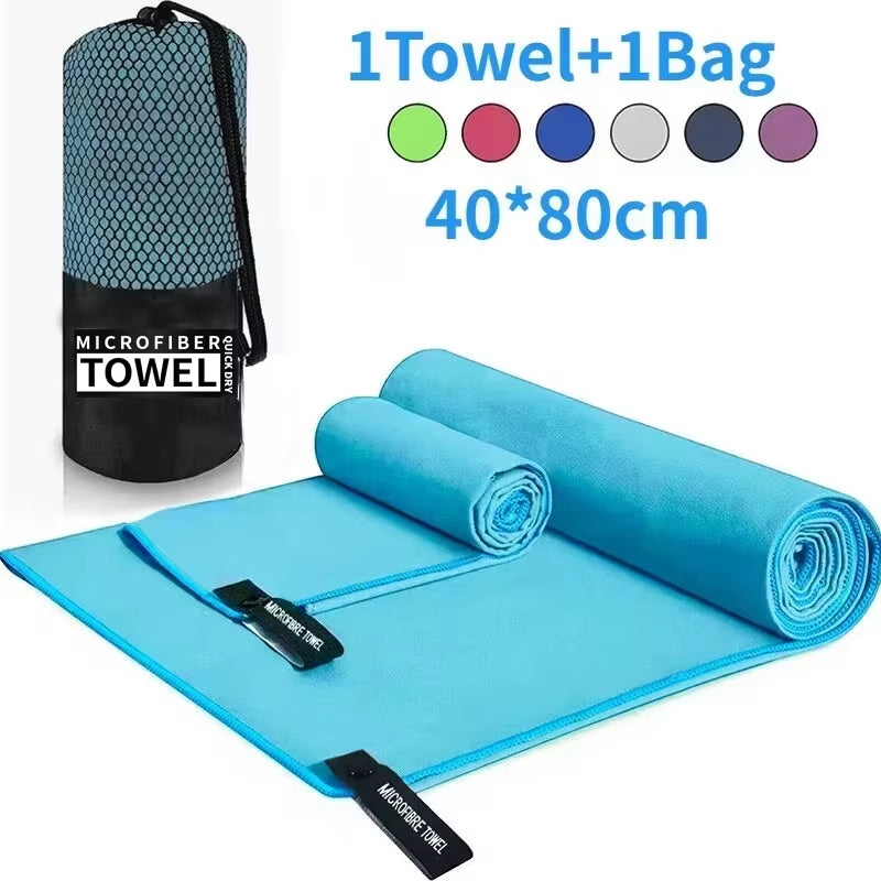 Quick-Drying Sports Towel - 40x80 cm - Available in Blue, Grey, Green, and Orange for Swimming, Gym, Fitness, Camping, Running, and Beach Use